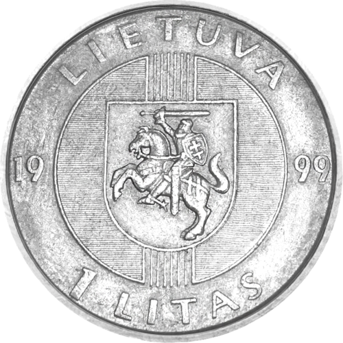 1999 Литва 1 лит монета за 10-ата годишнина на Балтийския път (2)