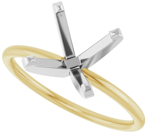 Sužadėtuvių Žiedas „Solitaire“ 14k yellow/white gold Round 9.5mm (5)