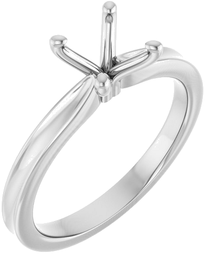 Sužadėtuvių Žiedas 14k white gold Round 6.5mm (1)