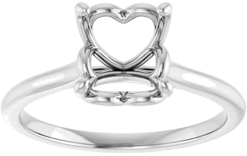 14K White  8 mm Round Solitaire Engagement Ring Mounting (3)