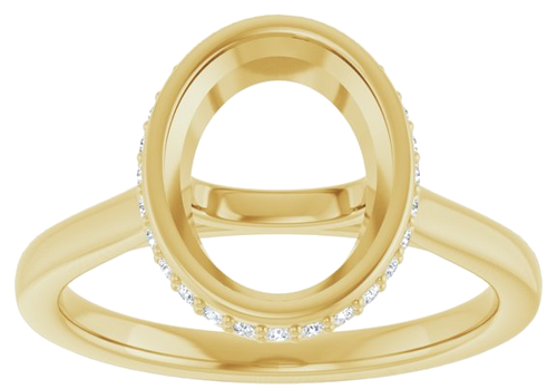 Sužadėtuvių Žiedas „Hidden Halo-Style“ 14k yellow gold Oval 10mm x 8mm (3)