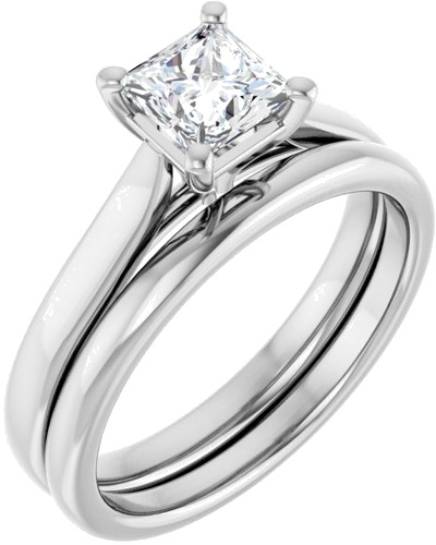 Sužadėtuvių Žiedas 10k white gold Square 5mm (6)