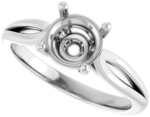 Sužadėtuvių Žiedas „Solitaire“ 585 Baltojo Aukso Round 7.4mm (5)