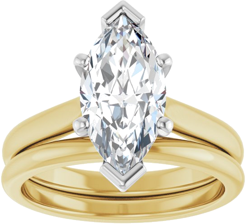 Sužadėtuvių Žiedas 14k yellow/white gold Marquise 13mm x 6.5mm (8)