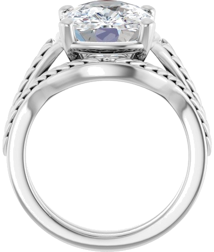 Sužadėtuvių Žiedas „Solitaire“ 18k white gold Elongated Cushion 12mm x 10mm (7)