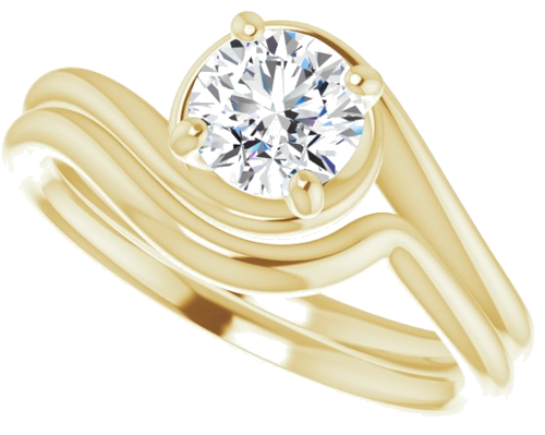 14K Yellow 5.8 mm Round Engagement Ring Mounting (10)