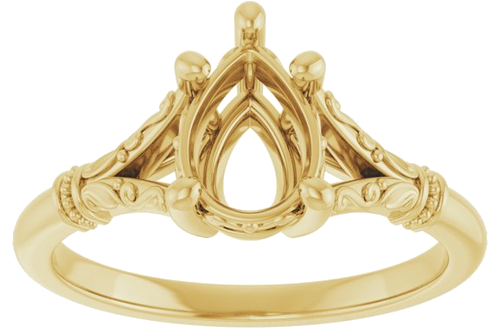 Sužadėtuvių Žiedas „Sculptural“ 18k yellow gold Pear 8mm x 6mm (3)