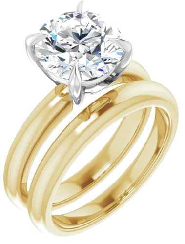 Sužadėtuvių Žiedas „Solitaire“ 585 Baltojo Ir Geltonojo Aukso Round 9mm (6)