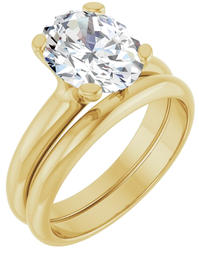 14K Yellow 10x8 mm Oval Solitaire Engagement Ring Mounting (6)