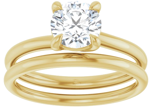 14K Yellow 6.5 mm Round Engagement Ring Mounting (8)