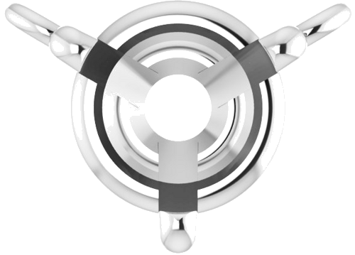Pakabukas „Round 3-Prong“ 585 Baltojo Aukso Round 5mm (1)