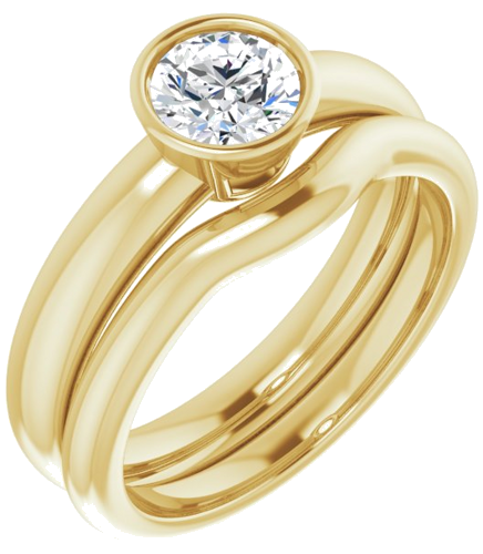 18K Yellow 5.5 mm Round Engagement Ring Mounting (6)