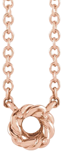 Pakabukas „Claw-Prong Rope“ 14k rose gold Round 4.5mm (1)