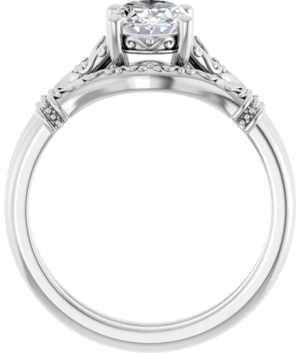 Platinum 8x6 mm Oval Solitaire Engagement Ring Mounting (7)
