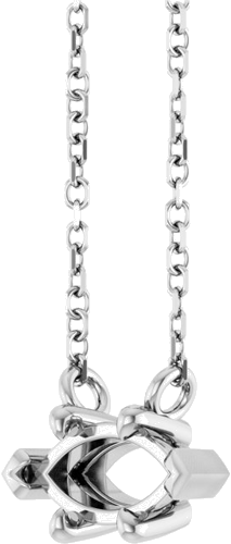 Pakabukas „Solitaire“ 585 Baltojo Aukso Marquise 8mm x 4mm (2)