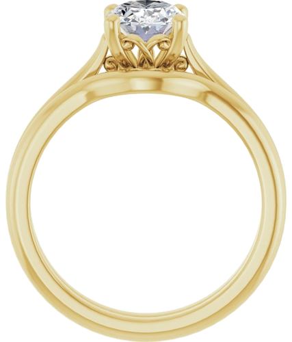 14K Yellow 8x6 mm Oval Solitaire Engagement Ring Mounting (7)