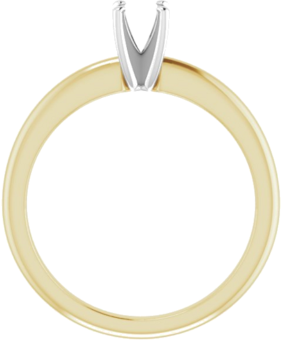 Sužadėtuvių Žiedas „Solitaire“ 585 Baltojo Ir Geltonojo Aukso Round 4.4mm (2)
