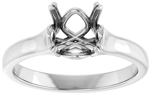 Sužadėtuvių Žiedas „Solitaire“ 14k white gold Cushion 7mm (3)