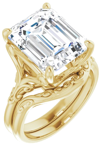 Sužadėtuvių Žiedas „Solitaire“ 14k yellow gold Emerald 12mm x 10mm (6)