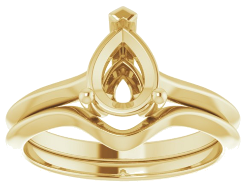 Sužadėtuvių Žiedas „Solitaire“ 585 Geltonojo Aukso Pear Shape 8mm x 6mm (8)