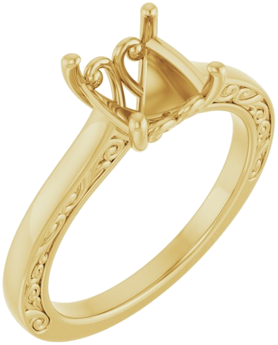 Sužadėtuvių Žiedas „Solitaire“ 585 Geltonojo Aukso Round 8mm (1)