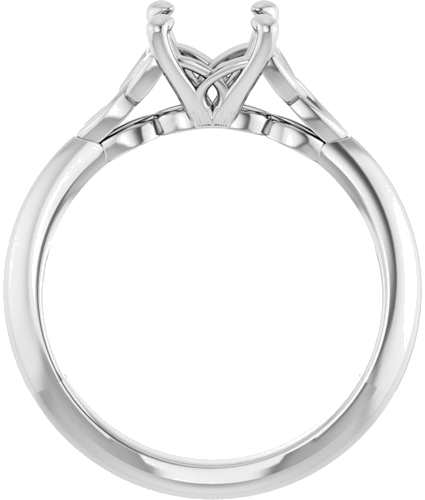 Sužadėtuvių Žiedas „Solitaire Celtic-Inspired“ 14k white gold Square 5.5mm (2)