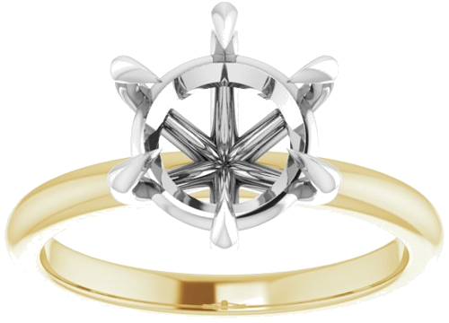 Sužadėtuvių Žiedas „Claw-Prong“ 14k yellow/white gold Round 8.8mm (3)