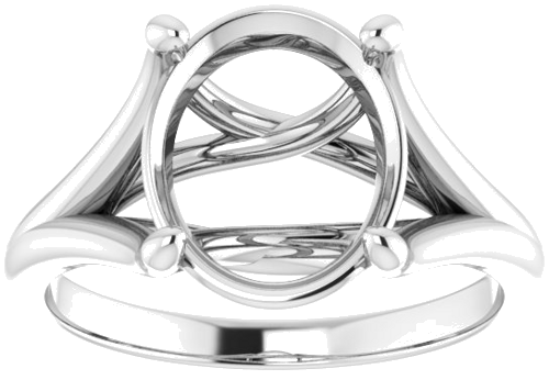 Platinum 11x9 mm Oval Solitaire Engagement Ring Mounting (3)