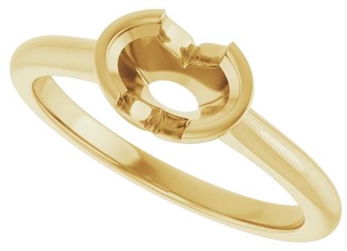 14K Yellow 7x5 mm Oval Solitaire Engagement Ring Mounting (5)