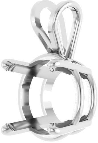 Pakabukas „Round 4-Prong Basket“ 14k white gold Round 12mm (2)