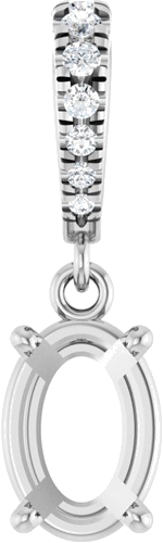 Pakabukas „Accented“ 14k white gold Oval 7mm x 5mm (1)