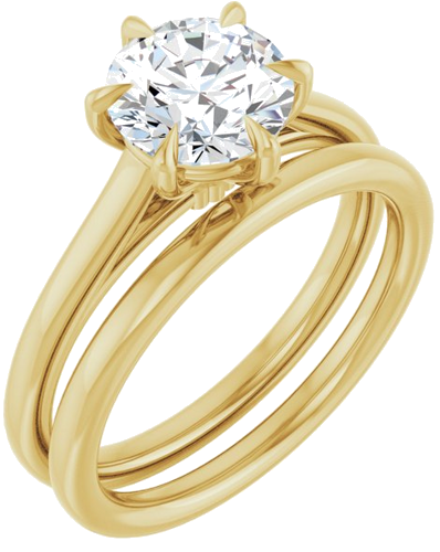 Sužadėtuvių Žiedas „Claw-Pong“ 14k yellow gold Round 7.4mm (6)
