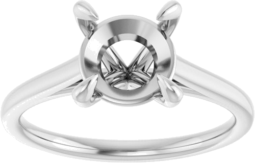 Sužadėtuvių Žiedas „Solitaire“ 585 Baltojo Aukso Round 8mm (3)