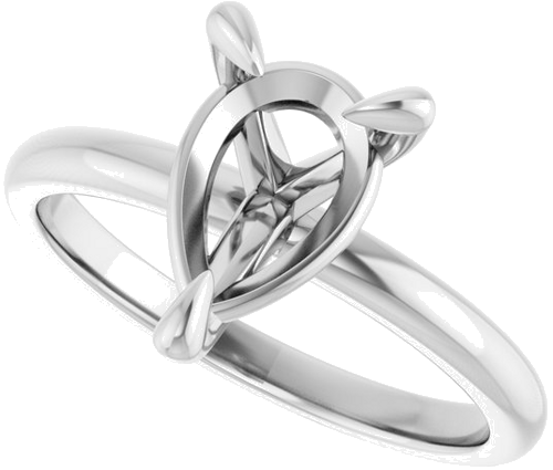 Sužadėtuvių Žiedas „Solitaire“ 585 Baltojo Aukso Pear Shape 10mm x 7mm (5)