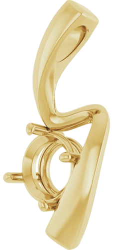 Pakabukas „Freeform Solitaire“ 585 Geltonojo Aukso Round 6.5mm (2)