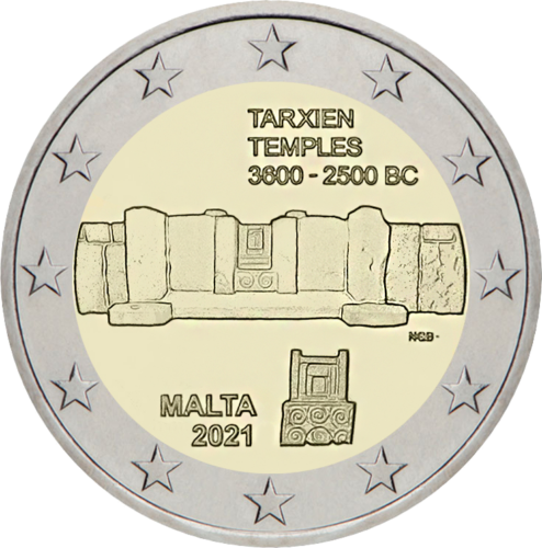 2021 Malta Tarxien temple (UNESCO) 2 euro coin (1)