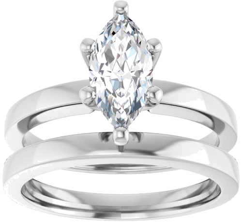 10K White 10x5 mm Marquise Solitaire Engagement Ring Mounting (8)