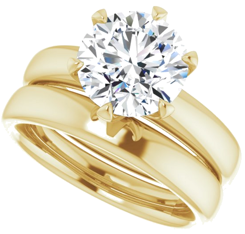 14K Yellow 8.8 mm Round Engagement Ring Mounting (5)