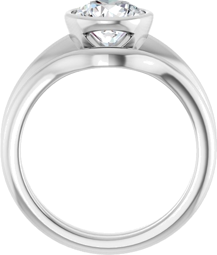 Sužadėtuvių Žiedas „Bezel-Set Solitaire“ 14k white gold Round 7.4mm (7)