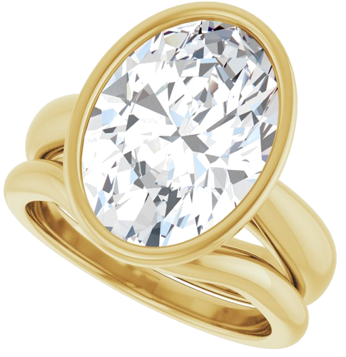 Sužadėtuvių Žiedas „Bezel-Set Solitaire“ 14k yellow gold Oval 14mm x 10mm (10)