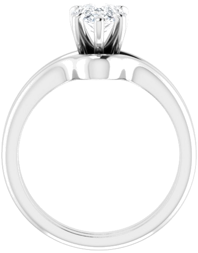 14K White  9x6 mm Pear Solitaire Engagement Ring Mounting (7)