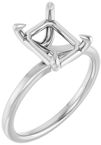 Sužadėtuvių Žiedas 14k white gold Emerald 9mm x 7mm (1)