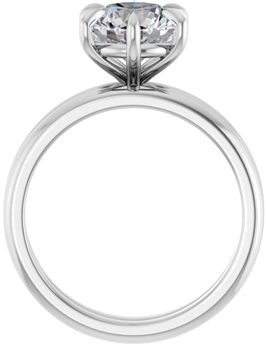 14K White 8 mm Round Solitaire Engagement Ring Mounting (7)