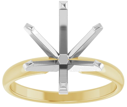 14K Yellow White 12x10 mm Oval Solitaire Engagement Ring Mounting (3)