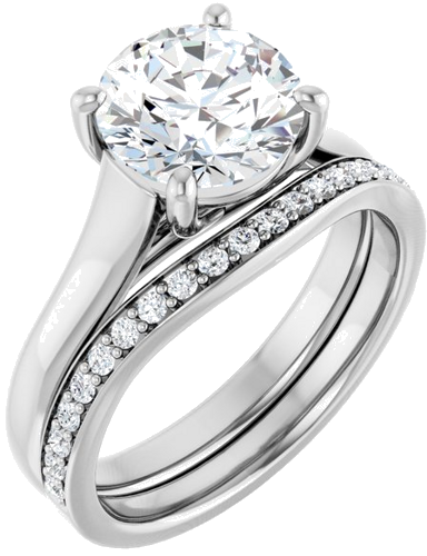 14K White 8.2 mm Round Solitaire Engagement Ring Mounting (6)