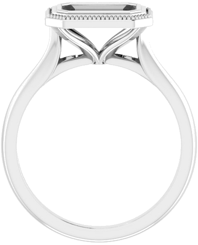 14K White 8x6 mm Emerald  Solitaire Engagement Ring Mounting (2)