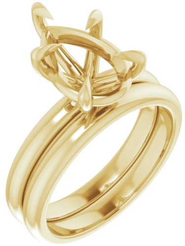 14K Yellow 12x8 mm Pear Solitaire Engagement Ring Mounting (6)