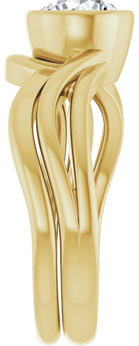 Sužadėtuvių Žiedas „Bezel-Set“ 14k yellow gold Round 6.5mm (9)