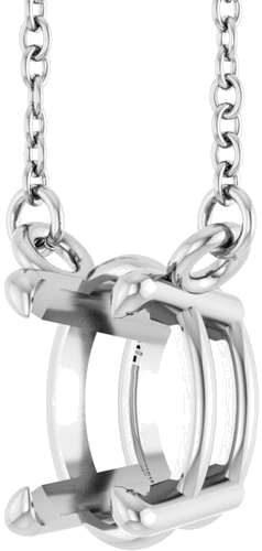 Pakabukas „Oval 4-Prong“ 14k white gold Oval 8mm x 6mm (2)