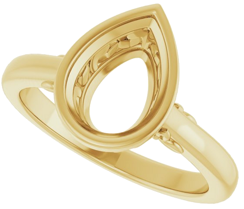 Sužadėtuvių Žiedas „Bezel-Set“ 14k yellow gold Pear 10mm x 7mm (5)